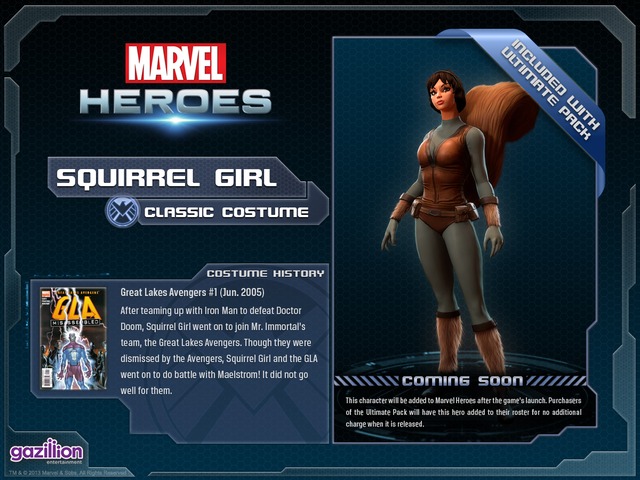 Aperçu des skins disponibles pour les héros - Costume squirrelgirl classic