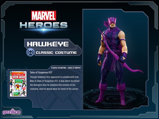 Aperçu des skins disponibles pour les héros - Costume hawkeye base