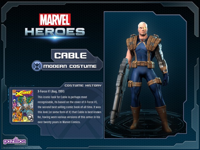 Aperçu des skins disponibles pour les héros - Costume cable base