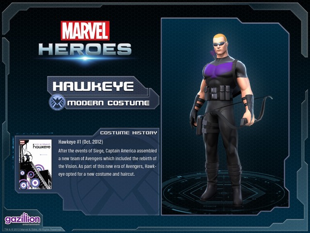 Aperçu des skins disponibles pour les héros - Costume hawkeye modern