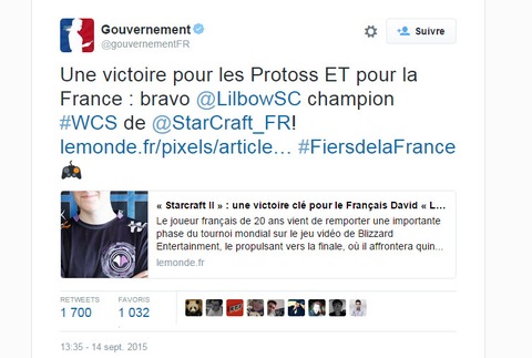 StarCraft II - Quand le gouvernement salue les exploits français... eSportifs