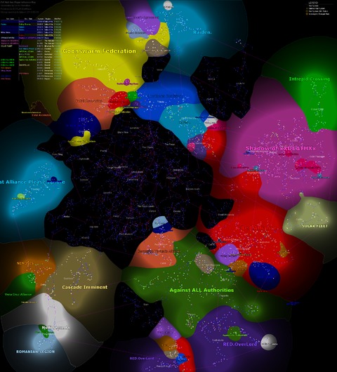 EVE Online - Géopolitique du 0.0 conquérable - Mars 2012