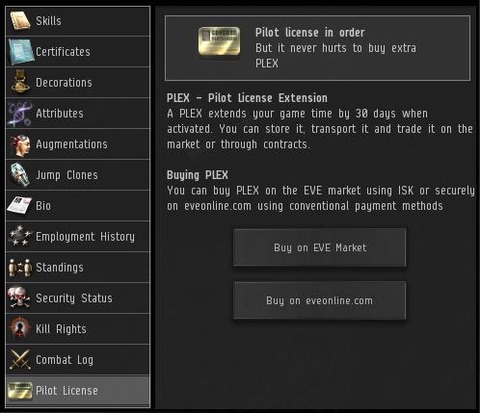EVE Online - PLEX - Pilote License Extension