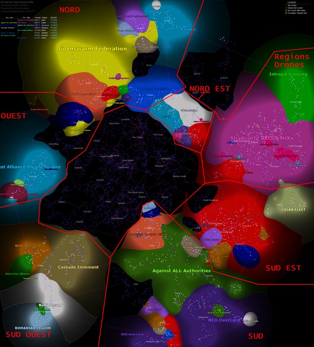 Map séparée par grandes régions