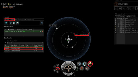 EVE Online - Manipulation des probes