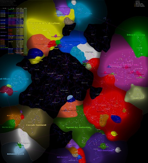 EVE Online - Géopolitique du 0.0 conquérable - Février 2012