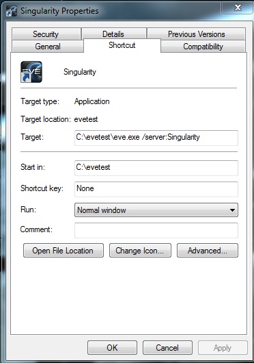 EVE Online - Accéder au serveur test, Singularity