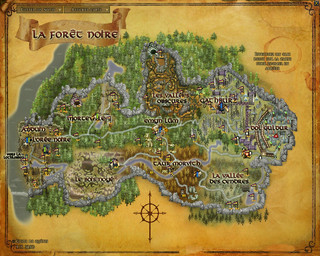 Carte de la Forêt Noire : l'enceinte du château à l'est