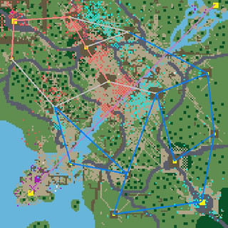 Vue satellite des combats sur Télos (Bord de mer).