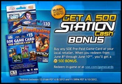 Obtenez un bonus de 500 Station Cash ce week-end