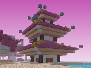 Pagode créée par un joueur de Kube.