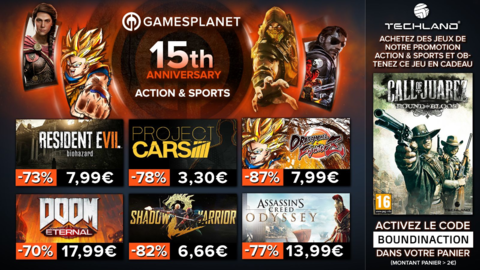 Promo Gamesplanet : 540 jeux en promotions, avec un jeu offert