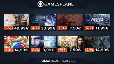 Promo Gamesplanet : Monster Hunter Rise (-20%) et God of War (-10%) sur PC en précommandes, 44 jeux à petits prix