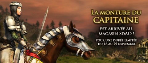 Le Seigneur des Anneaux Online - La monture du Capitaine disponible jusqu'au 29 novembre