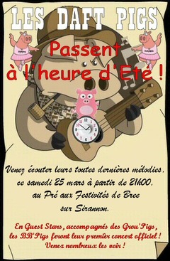 Les Daft Pigs en concert le 25 mars à 21h00