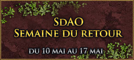 Le Seigneur des Anneaux Online - Semaine de retour du 10 au 17 mai