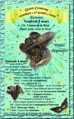 Animation serveur : Venez assister et participer au grand Charivari les 3 et 4 mars