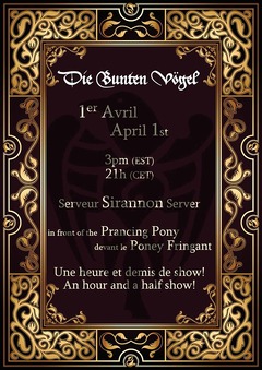 Les Die Bunten Vögel en concert sur Sirannon, samedi 1 avril à 21h00