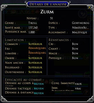Analyse de Zurm