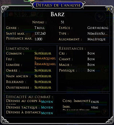 Analyse de Barz