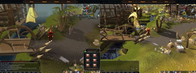 Runescape en Java (gauche) et HTML 5 (droite)