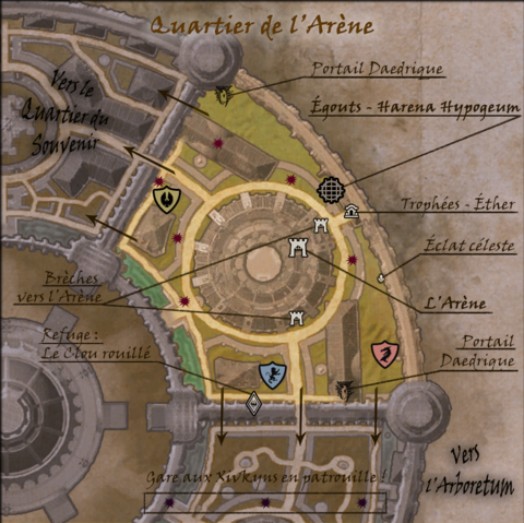 Carte commentée du Quartier de l'Arène