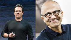 Phil Spencer, PDG de Microsoft Gaming, et Satya Nadella, PDG de Microsoft
