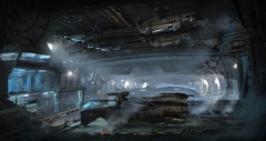 La conception du hangar asteroïde, prémisse des planètes de Star Citizen