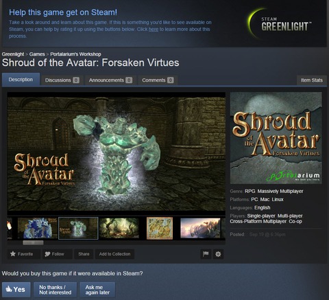 Shroud of the Avatar - Shroud of the Avatar sur Steam Greenlight