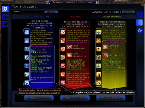 Le Seigneur des Anneaux Online - Les traits de classe