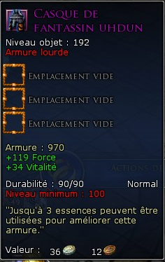 Le Seigneur des Anneaux Online - Essences : armure lourde