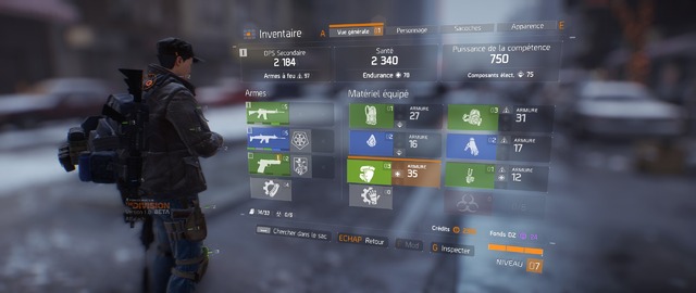 The Division (Bêta) - Inventaire
