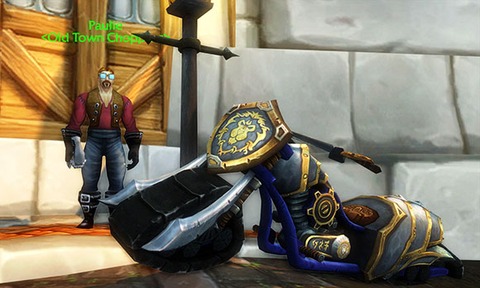 World of Warcraft - Le chopper de l'Alliance en vente à Hurlevent