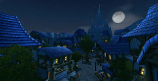 Une grande citée humaine dans la nuit.