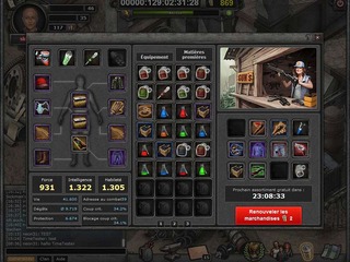 Fenetre de personnage