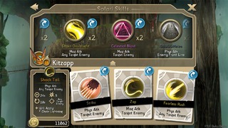 Capture d'écran de l'interface des compétences dans Moonrise