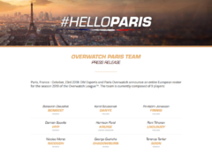 L'équipe parisienne de l'Overwatch League officialise son roster