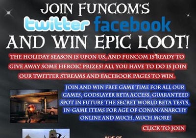 Join us on Twitter and Facebook and win epic loot!