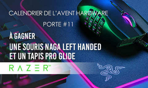Razer - Calendrier de l'Avent Hardware : une souris Naga Left-Handed et un tapis de Razer à gagner