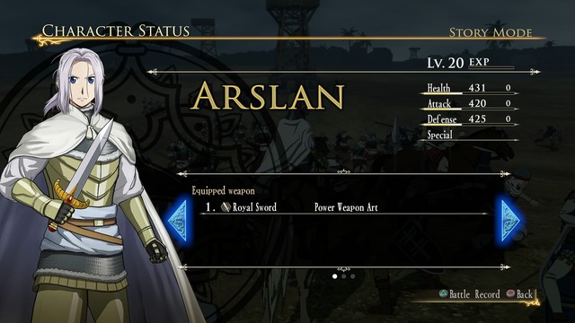 Arslan GroupC Screens Battle Screens Arslan Status Screen