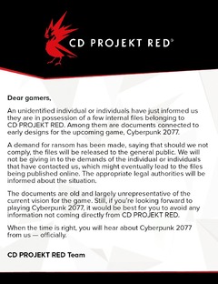Des documents internes sur Cyberpunk 2077 piratés, pour faire chanter CD Projekt