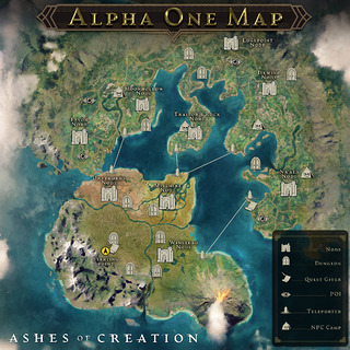 Carte de l'Alpha One d'Ashes of Creation