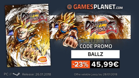 Dragon Ball FighterZ - Bon plan : -23% sur le prix de vente de Dragon Ball FighterZ