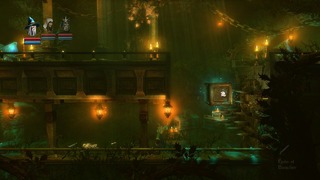 Démonstration en image de la faculté du magicien à déplacer des objets, qui pourront être immobilisés dans les pics du mur d'en face.