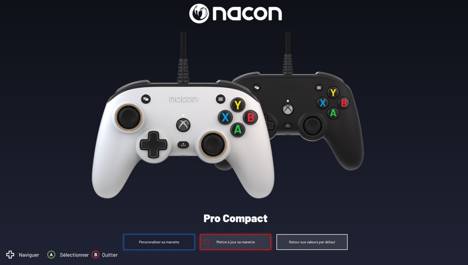 Manette filaire Nacon Pro Contact pour Xbox et PC - Blanc