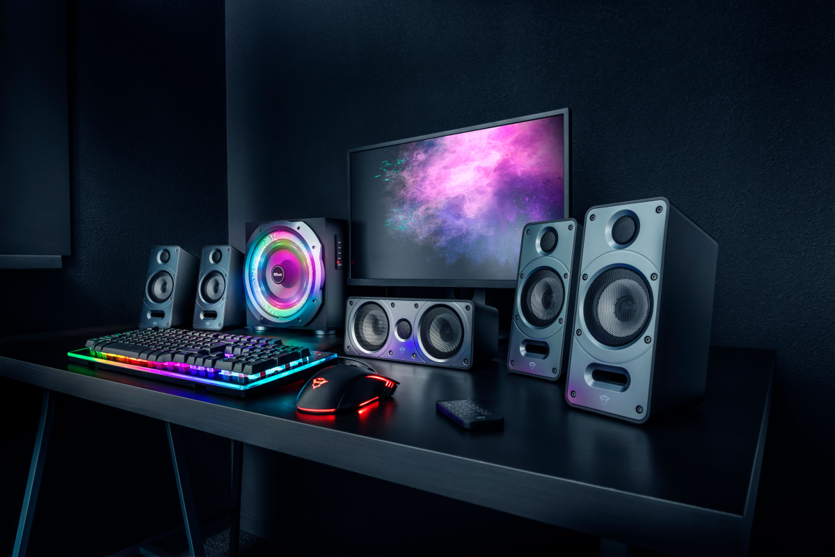 Kit Enceintes PC 5.1 Trust GXT 698 Torro - Son Dolby Surround, RGB, 180W - Pour PC, PS4, Xbox
