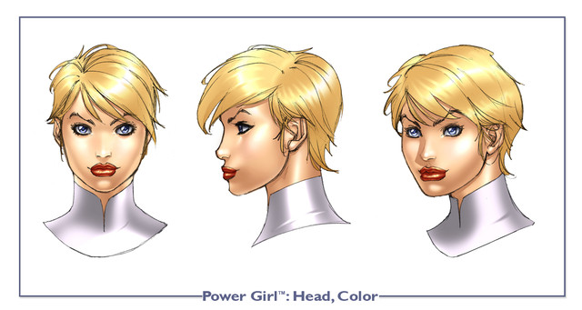 Power Girl - Dc con icnchar powergirl head color