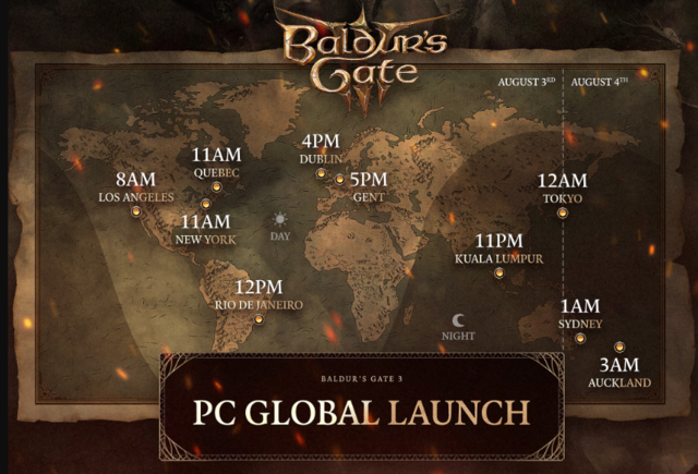 Planning de lancement de Baldur's Gate 3