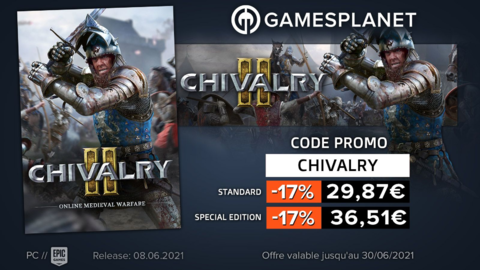 Promo Gamesplanet : Chivalry 2 en précommande (-17%), 32 jeux indépendants en promotion