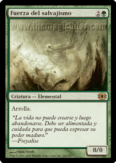 Magic the Gathering Online - The Magic Tutor dévoile Fuerza del salvajismo : 8 de force et trample pour 2G